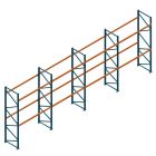 Voordeelrij deels gebruikte Nedcon PR palletstelling 3000x14500x1100mm hxbxd 2niveaus 3500kg/niv