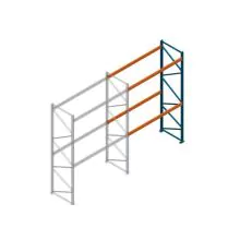 Aanbouwsectie deels gebruikte Nedcon PR palletstelling 3000x3500x1100mm hxbxd 2niveaus 3500kg/niv
