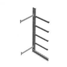 Zware draagarmstelling thermisch verzinkt enkelzijdig 3500x1500x1200mm (hxbxd) 4 niveaus aanbouwsectie