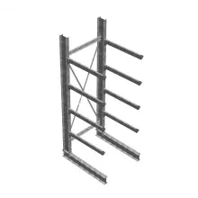 Zware draagarmstelling thermisch verzinkt enkelzijdig 3500x1500x1200mm (hxbxd) 4 niveaus beginsectie