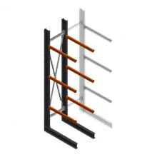 Zware draagarmstelling enkelzijdig 4000x800x1200mm (hxbxd) 3 niveaus beginsectie