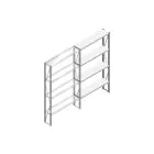 Aanbouwsectie Nedcon SF Legbordstelling 2200x1270x300mm hxbxd 4 niveaus Metaal Verzinkt 175kg Enkel