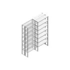 Aanbouwsectie Nedcon SF Legbordstelling 2500x970x600mm hxbxd 7 niveaus Metaal Verzinkt 85kg Dubbel