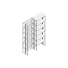 Aanbouwsectie Nedcon SF Legbordstelling 3000x970x600mm hxbxd 6 niveaus Metaal Verzinkt 85kg Dubbel