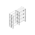 Aanbouwsectie Nedcon SF Legbordstelling 2200x1270x800mm hxbxd 4 niveaus Metaal Verzinkt 175kg Dubbel