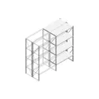 Aanbouwsectie Nedcon SF Legbordstelling 2200x1270x1000mm hxbxd 4 niveaus Metaal Verzinkt 60kg Dubbel