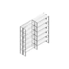 Aanbouwsectie Nedcon SF Legbordstelling 2500x1270x600mm hxbxd 5 niveaus Metaal Verzinkt 70kg Dubbel