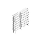 Aanbouwsectie Nedcon SF Legbordstelling 2500x1270x600mm hxbxd 7 niveaus Metaal Verzinkt 175kg Dubbel