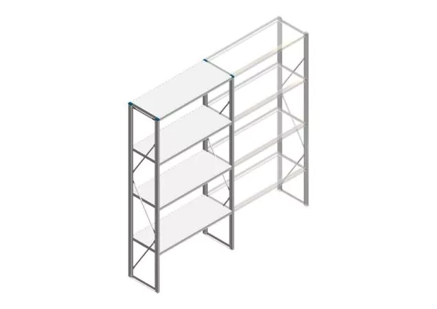 Beginsectie Nedcon SF Legbordstelling 2500x1270x500mm hxbxd 4 niveaus Metaal Verzinkt 60kg Enkel