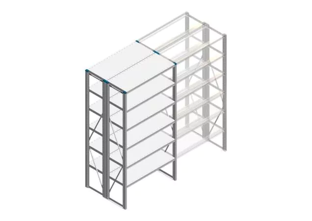 Beginsectie Nedcon SF Legbordstelling 2000x970x800mm hxbxd 6 niveaus Metaal Verzinkt 80kg Dubbel