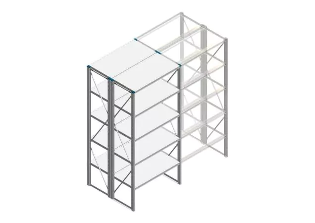 Beginsectie Nedcon SF Legbordstelling 2200x970x1000mm hxbxd 5 niveaus Metaal Verzinkt 80kg Dubbel