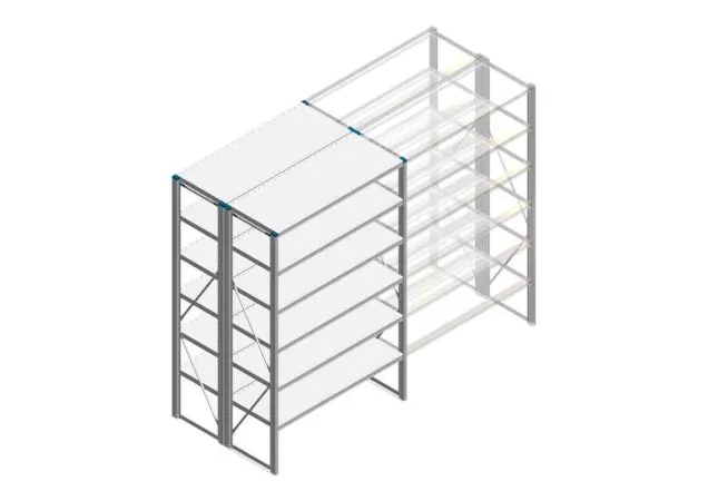 Beginsectie Nedcon SF Legbordstelling 2000x1270x1000mm hxbxd 6 niveaus Metaal Verzinkt 60kg Dubbel