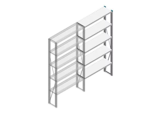 Aanbouwsectie Nedcon SF Legbordstelling 2000x970x300mm hxbxd 5 niveaus Metaal Verzinkt 85kg Enkel