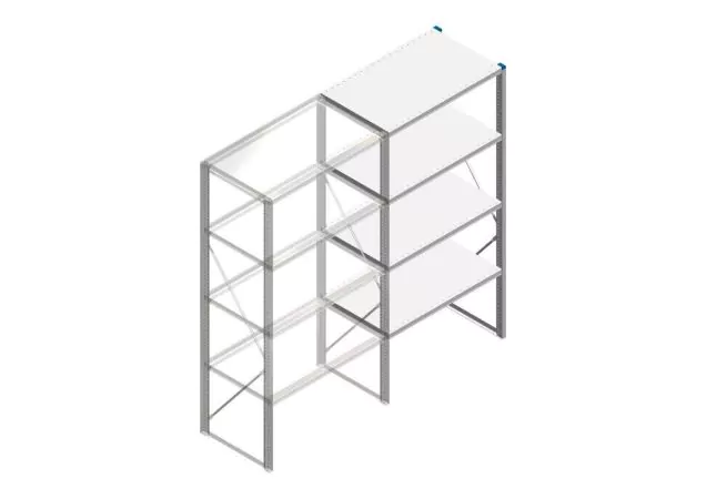 Aanbouwsectie Nedcon SF Legbordstelling 2000x970x600mm hxbxd 4 niveaus Metaal Verzinkt 200kg Enkel