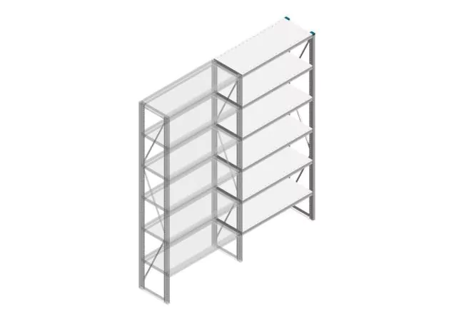 Aanbouwsectie Nedcon SF Legbordstelling 2200x970x400mm hxbxd 6 niveaus Metaal Verzinkt 80kg Enkel