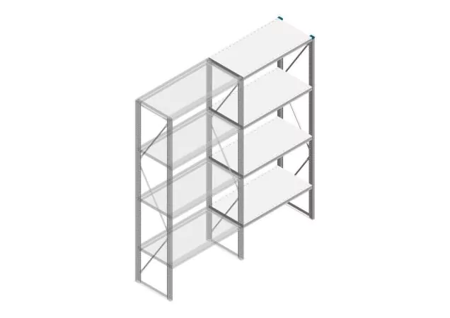 Aanbouwsectie Nedcon SF Legbordstelling 2200x970x500mm hxbxd 4 niveaus Metaal Verzinkt 200kg Enkel