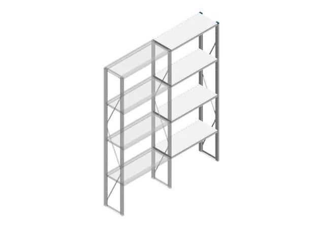 Aanbouwsectie Nedcon SF Legbordstelling 2500x970x400mm hxbxd 4 niveaus Metaal Verzinkt 200kg Enkel
