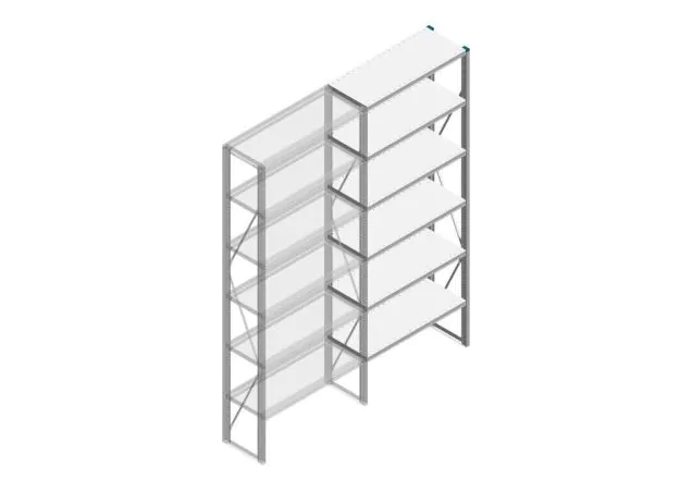 Aanbouwsectie Nedcon SF Legbordstelling 2500x970x400mm hxbxd 6 niveaus Metaal Verzinkt 200kg Enkel
