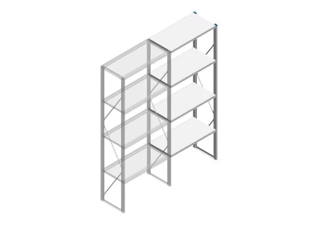Aanbouwsectie Nedcon SF Legbordstelling 2500x970x500mm hxbxd 4 niveaus Metaal Verzinkt 200kg Enkel