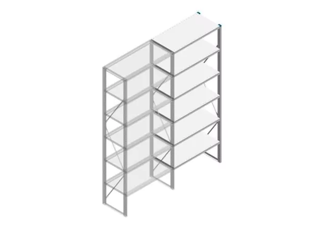 Aanbouwsectie Nedcon SF Legbordstelling 2500x970x500mm hxbxd 6 niveaus Metaal Verzinkt 80kg Enkel