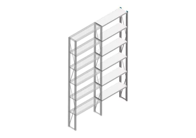 Aanbouwsectie Nedcon SF Legbordstelling 3000x970x300mm hxbxd 6 niveaus Metaal Verzinkt 200kg Enkel