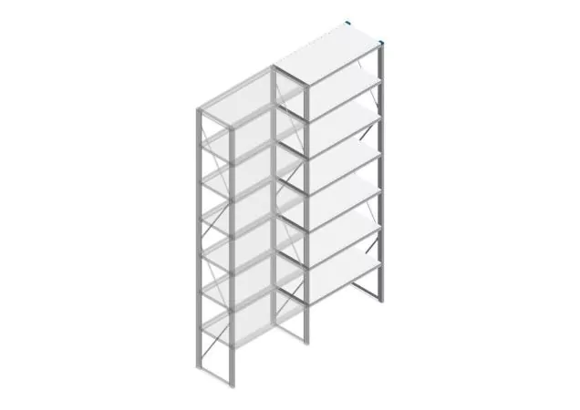 Aanbouwsectie Nedcon SF Legbordstelling 3000x970x500mm hxbxd 7 niveaus Metaal Verzinkt 200kg Enkel