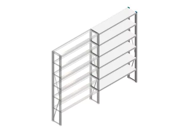 Aanbouwsectie Nedcon SF Legbordstelling 2000x1270x300mm hxbxd 6 niveaus Metaal Verzinkt 70kg Enkel