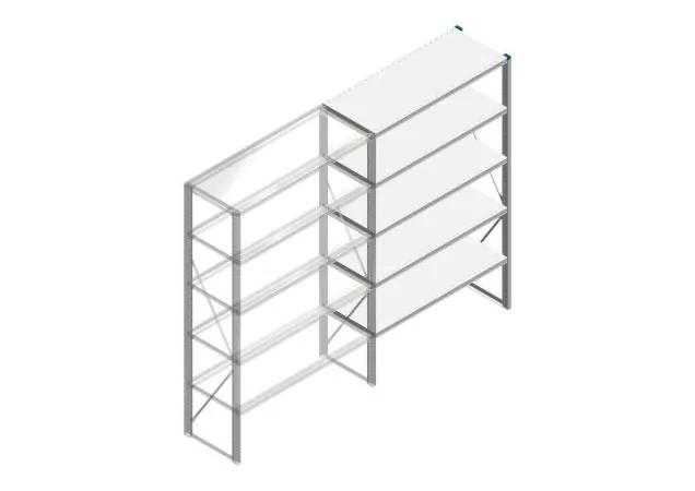 Aanbouwsectie Nedcon SF Legbordstelling 2000x1270x500mm hxbxd 5 niveaus Metaal Verzinkt 175kg Enkel