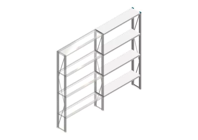 Aanbouwsectie Nedcon SF Legbordstelling 2200x1270x300mm hxbxd 4 niveaus Metaal Verzinkt 175kg Enkel