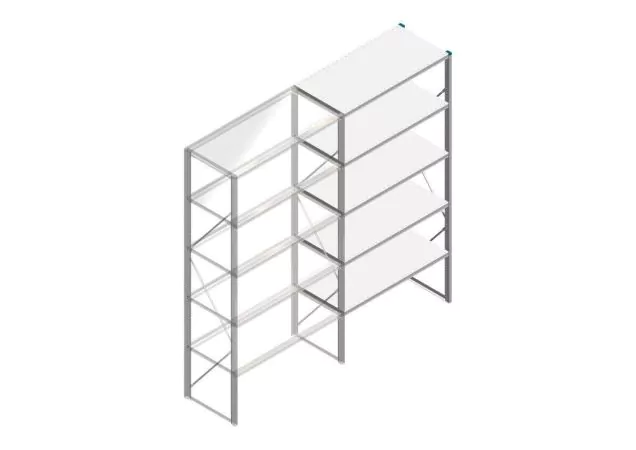Aanbouwsectie Nedcon SF Legbordstelling 2500x1270x600mm hxbxd 5 niveaus Metaal Verzinkt 60kg Enkel