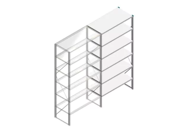 Aanbouwsectie Nedcon SF Legbordstelling 2500x1270x600mm hxbxd 6 niveaus Metaal Verzinkt 175kg Enkel