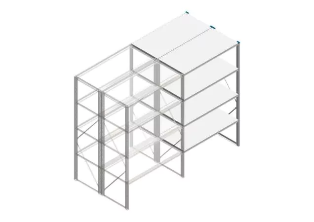 Aanbouwsectie Nedcon SF Legbordstelling 2000x1270x1200mm hxbxd 4 niveaus Metaal Verzinkt 175kg Dubbel