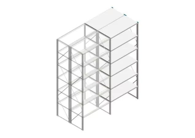 Aanbouwsectie Nedcon SF Legbordstelling 3000x1270x1200mm hxbxd 6 niveaus Metaal Verzinkt 60kg Dubbel