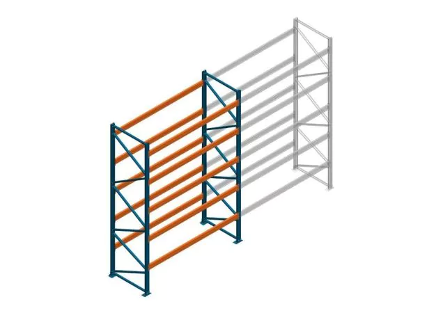 Beginsectie Nedcon Palletstelling 4000x2700x1100mm hxbxd CC11040/1007825 5niveaus 2500kg/niv