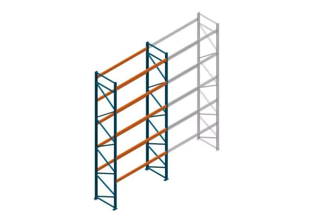 Beginsectie Nedcon Palletstelling 6500x2700x1100mm hxbxd CC11040/1007825 5niveaus 2500kg/niv