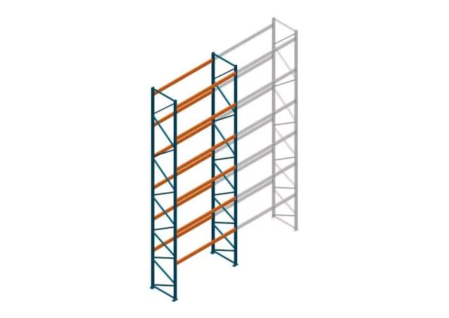 Beginsectie Nedcon Palletstelling 8000x2700x1100mm hxbxd CC11040/1007825 6niveaus 2500kg/niv