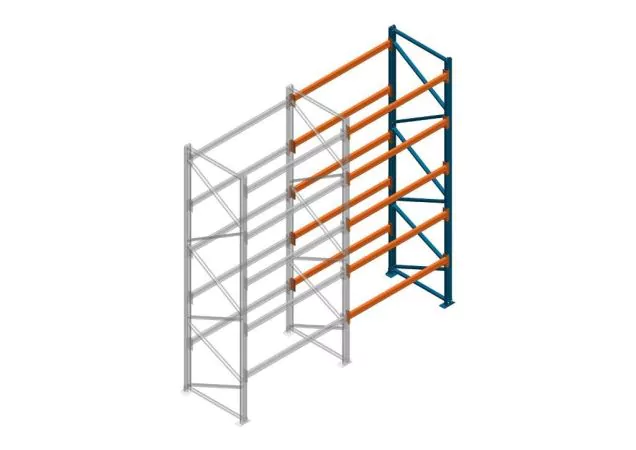 Aanbouwsectie Nedcon Palletstelling 4000x1825x1100mm hxbxd CC09040/1007825 5niveaus 2750kg/niv